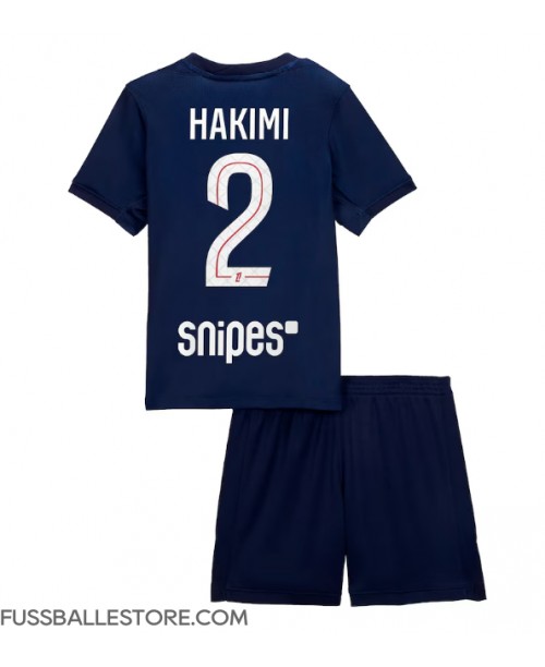 Günstige Paris Saint-Germain Achraf Hakimi #2 Heimtrikotsatz Kinder 2025-26 Kurzarm (+ Kurze Hosen)